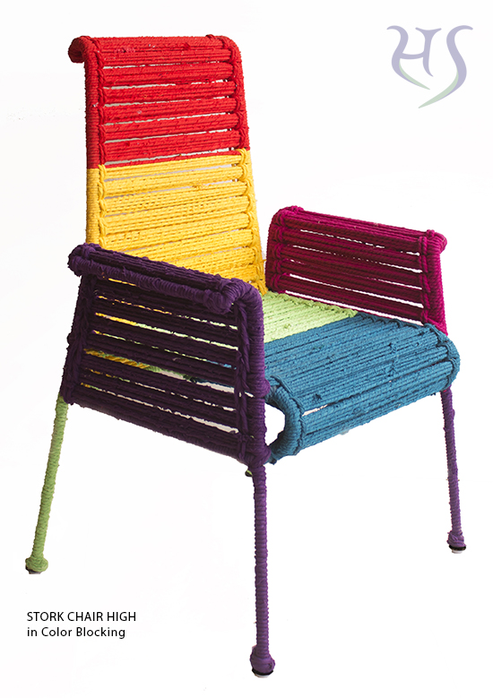 Stork Chair High in Color Blocking Katran Collection by Sahil & Sarthak